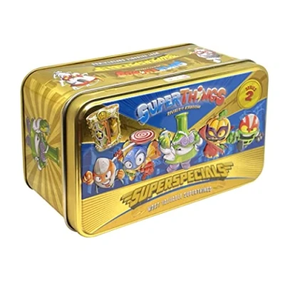 Imagen de SUPERTHINGS Lata Gold Contiene Todas Las Figuras Especiales de la Serie 2, Incluye el ultrararo (Professor K), 2 líderes Dorados, 6 capitanes Plateados y guaridas Doradas