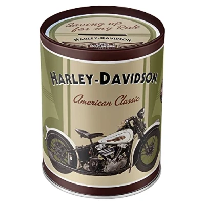Imagen de Nostalgic Art Hucha Retro, Harley Davidson Knucklehead Idea de Regalo para Amante a Moto, Frasco metálico Dinero, Alcancía diseño Vintage, 1 l