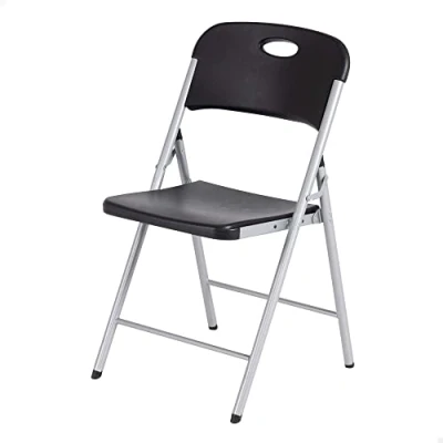 Imagen de Lifetime 92208 Silla plegable plástico ultrarresistente negra Sillas para eventos, oficina plegable, diseño robusta plegables exterior e interior
