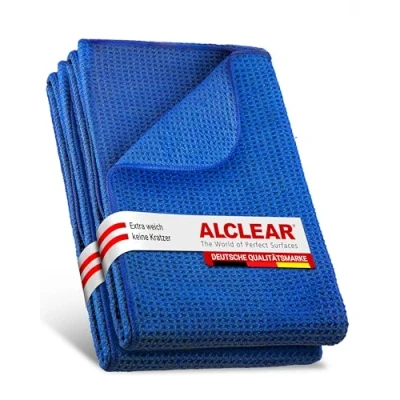 Imagen de Alclear International Secador Mágico, Gamuza de Microfibra para el Coche, la Pintura del Moto, Cocina y Hogar, Vajilla, Trapo Secado Suave, 2 Unidades, 60 X 40 cm, Azul