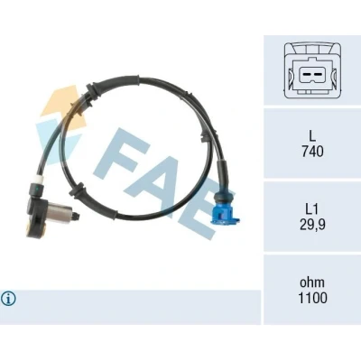 Imagen de FAE 78563 Sensor de ABS inductivo 2 740 CITROËN: Saxo Hatchback