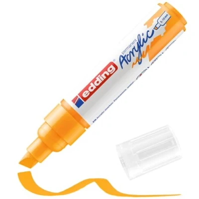 Imagen de edding 5000 marcador acrílico de trazo grueso amarillo sol 1 rotulador resistente al agua punta biselada ancha 5 10 mm pintura acrílica para lienzo, papel kraft, madera y piedra