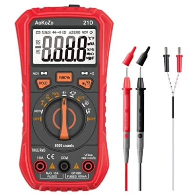 Imagen de Multimetro Digital,AoKoZo 21D Polimetro Digital 6000 Cuentas,TRUE RMS