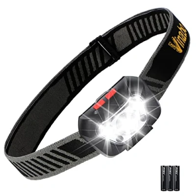 Imagen de Vinabo Linterna Frontal,ultra Potente de 6 Modos, 500 LM, LED Ajustable en 30, para Lectura, Ciclismo, Correr, 3 Pilas AAA Incluidas