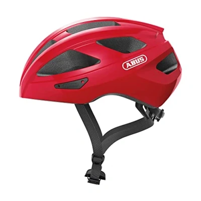 Imagen de ABUS casco de ciclismo carretera Macator deportivo para principiantes también usuarios con coleta hombres y mujeres rojo, talla S