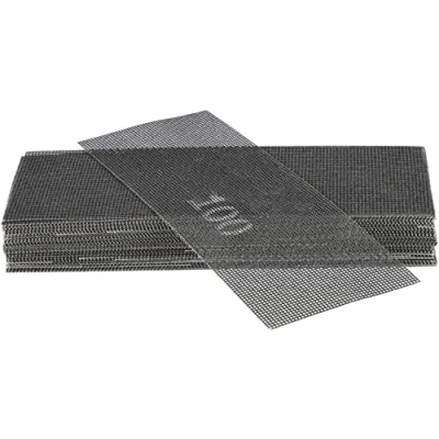 Imagen de KOTARBAU® Set de hojas lija, Grano: 100, Forma rectangular, Malla abrasiva, Rejilla adherente, Carburo silicio, Para lijadoras y pulidoras, alisar juntas o paredes yeso, 10 UD