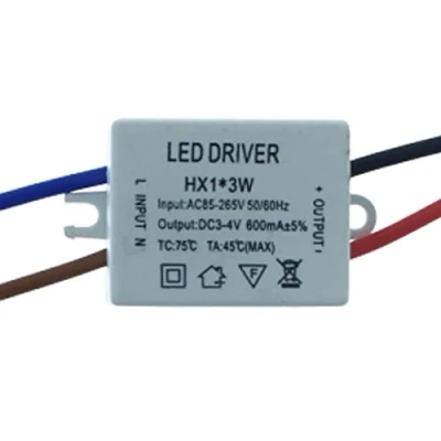 Imagen de Conductor led DC 600mA 3V 4V 1X3W Transformador de fuente alimentación corriente constante 3W
