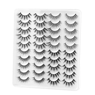 Imagen de Glowing Win Las Pestañas Postizas Naturales 20 Pares 4 Styles 3D Esponjosas Falsas Reutilizable Suave Hecho a mano Corto Largas False Eye Lashes Fake Eyelashes