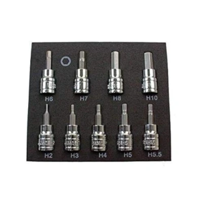 Imagen de US PRO Juego de llaves hexagonales Allen 9 piezas métricas 3/8 pulgadas Dr Drive 2 10 mm 2065