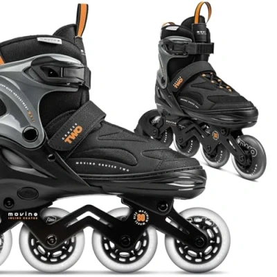 Imagen de Movino Patines en Línea Cruzer Two Ajustables para Mujer y Niño Adultos con Ruedas Grandes de 80 mm, XL (42 45)