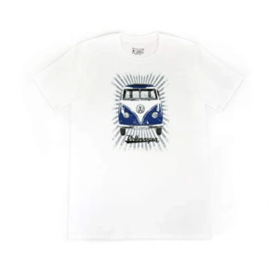 Imagen de BRISA VW Collection Volkswagen Furgoneta Hippie Bus T1 Van Camiseta Vintage con Corte clásico y Motivo Retro de Algodón, T Shirt para Hombre Mujer (XXL/Rayas/Blanco&amp;Azul)
