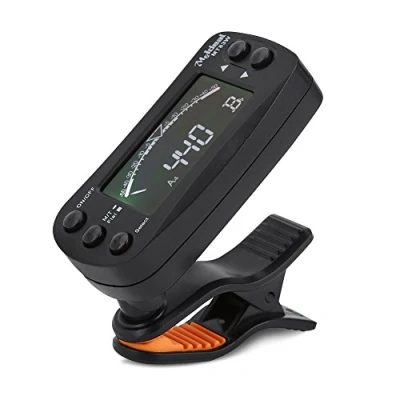 Imagen de Guitar Tuner Clip On 2 in 1 Metrónomo Sintonizador electrónico Digital Acústico con Pantalla LCD para Guitarra Bajo Violín Ukelele Metronomo