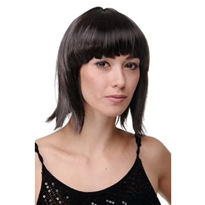 Imagen de WIG ME UP Peluca Corta de Pelo Bob Color marrón Oscura Fiesta Disco GO Girl PW0114 P2