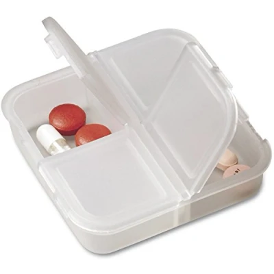 Imagen de Pastillero para 4 compartimentos, blanco/transparente, 1