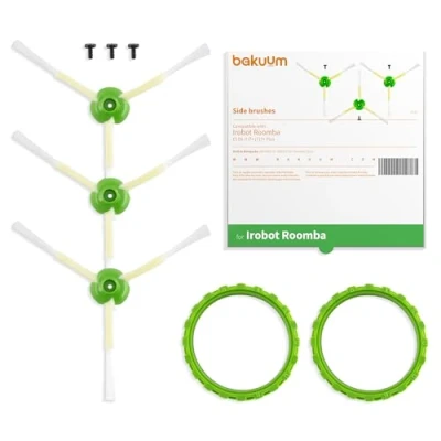 Imagen de BAKUUM Pack x3 Cepillos laterales Tornillos, para iRobot Roomba Series E5 E6 i7 i7+ j7 j7+ Plus. Escobillas con cerdas ultra duraderas.