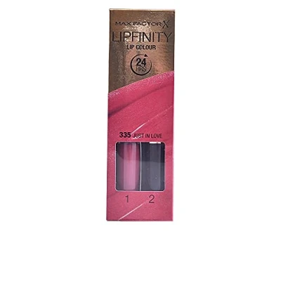 Imagen de Max Factor LipFinity Lip Colour Lipstick Pintalabios, Tono 335 Just In Love Paso 1: 2.3ml 2: 1.9g