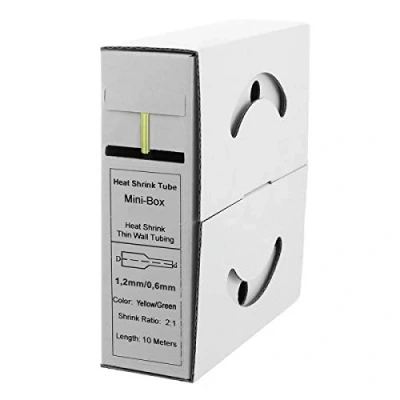 Imagen de Offgridtec Tubo termorretráctil de 10 m, 1,2 mm, 0,6 color amarillo/verde