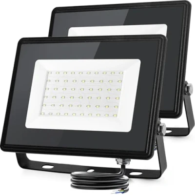 Imagen de Aigostar Foco Led Exterior 50w,5400 lúmen,2 Piezas,Proyector Impermeable IP65,Blanco Frío 6500K para Interior, Jardín，Patio,Garaje,Parqu