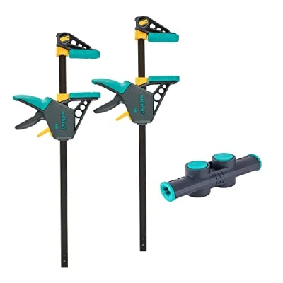 Imagen de wolfcraft Juego de sargentos monomanuales XL, 3 piezas I 8624000 Permite anchuras sujeción flexibles hasta 1060 mm