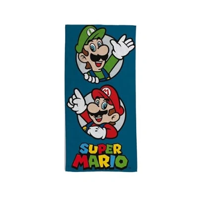 Imagen de hermet Toalla de Playa Rizo Super Mario, 100% algodón, 70 x 140 cm, Ligera, Secado rápido, Oficial