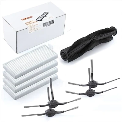 Imagen de BAKUUM Pack 4 cepillos Laterales + filtros 1 Rodillo Central para Cecotec Conga 5290 Ultra (X y T) repuestos Accesorios Robot Aspirador