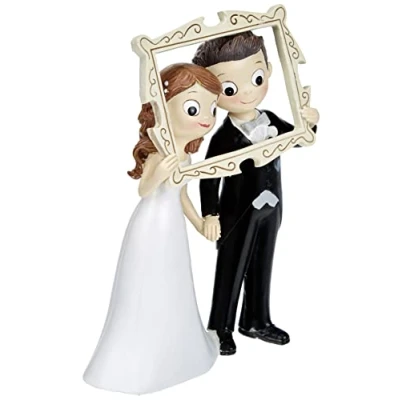 Imagen de Mopec Pop&amp;Fun Figura para Pastel boda, Resina, Blanco, 9.5 x 18.7 25.5 cm