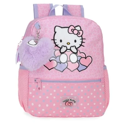 Imagen de Hello Kitty Hearts &amp; Dots Mochila Escolar Rosa 23x28x10 cms Poliéster 6,44L