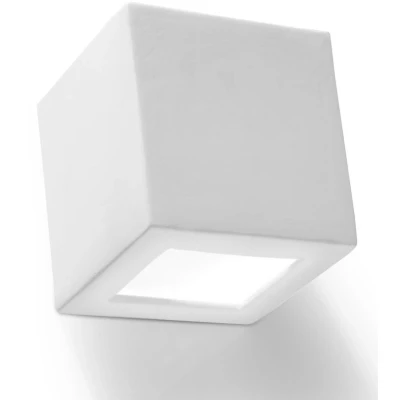 Imagen de SOLLUX lighting Lámpara De Pared Cerámica Leo Diseño Moderno Altamente Versátil Bombilla Reemplazable E27, 1 x 60 W Blanco, 14 cm