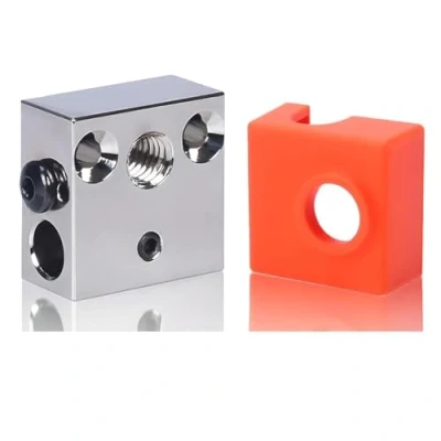 Imagen de Super Print CR10 bloques de calentador Heater block with Silicone Sock for CR 10 Ender 3 /Pro 5 10S MK8, MK9 Hotend.(1PC)