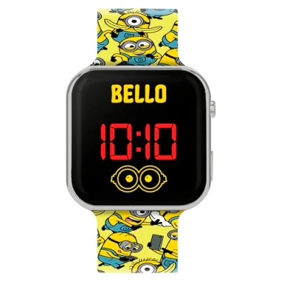 Imagen de Accutime Reloj digital LED Minions DMF4106 con correa amarilla para niños, amarillo, Moderno