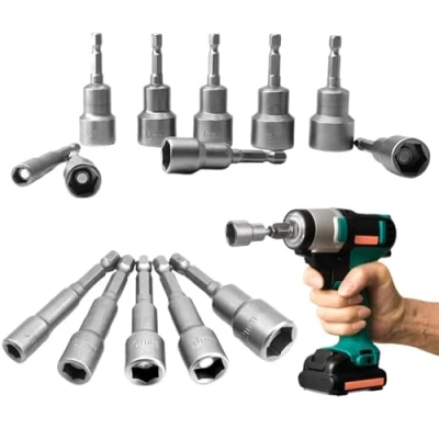 Imagen de Llave de Vaso 6 19mm, 14 Pcs Llaves para Taladro, Juego Tuerca Magnético, Tubo, Hexagonales Tubo Taladro,Adaptador Taladro o Atornillador