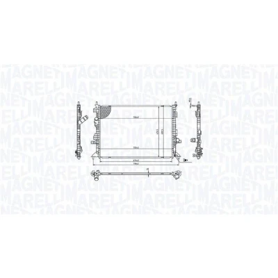 Imagen de MAGNETI MARELLI 350213215700 Radiador, refrigeración del motor para vehículos con caja de cambios manual 670 470 16 Aletas soldadas