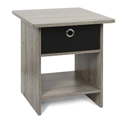 Imagen de Furinno Estante De Almacenamiento Francés Roble Gris/Negro