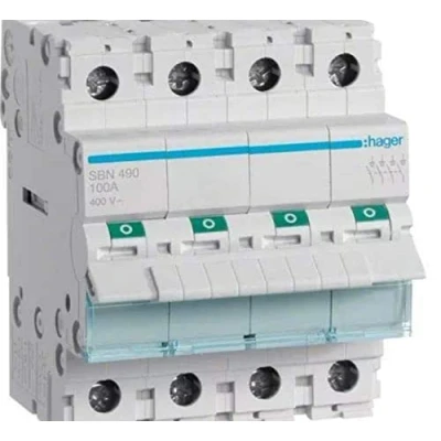 Imagen de Hager sb Interruptor modular corte 4 polos 100a