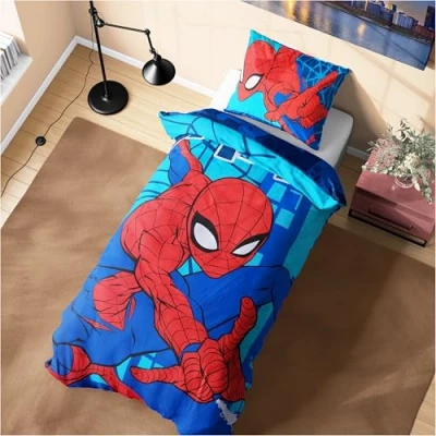 Imagen de Marvel Spiderman Juegos de Fundas Nórdicas, Pack con Funda Edredón Niño y Almohadas Talla Única (Azul Spiderman)