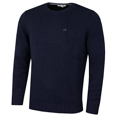 Imagen de Calvin Klein Hombre Crew Cuello de algodón CK Suéter Golf Armada M