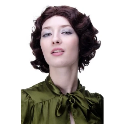 Imagen de WIG ME UP A4002 33 Peluca mujer Cosplay calidad corto años 20 Hollywood Diva Swing ondulado castaño rojizo