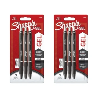 Imagen de Sharpie S gel Bolígrafos de Punta media (0.7 mm) Tinta negra 3 unidades x 2