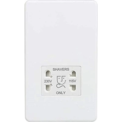Imagen de Knightsbridge SF8900MW Enchufe sin Tornillos de Doble Voltaje para afeitadora, Blanco Mate
