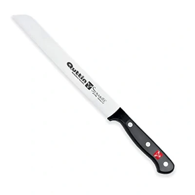 Imagen de Quttin Cuchillo Panero, Hoja Dentada, Remaches Acero Inoxidable, Molibdeno Vanadio, Pan, Mango POM Resina Acetalica. Sybarite Negro, 20 cm