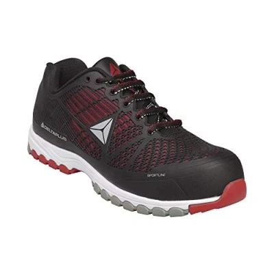 Imagen de Delta Plus DSPORSPNR42 S1P HRO SRC Zapatilla deportiva (poliuretano/malla), 44, rojo/negro, 10