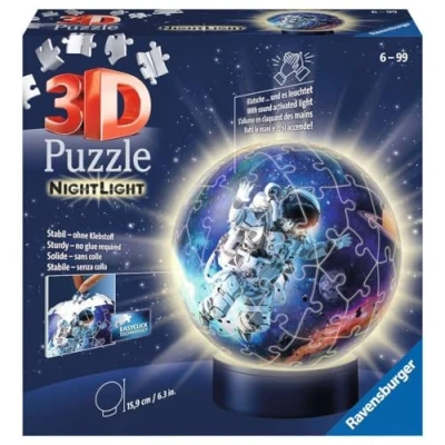 Imagen de Ravensburger Astronauten im Weltall Nachtlicht Puzzle 3D 11264 Luz Nocturna Astronautas en el Espacio 72 Piezas a Partir de 6 años, Multicolor