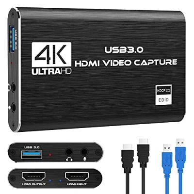Imagen de Rybozen Game Capture Tarjeta USB 3.0 Video Card HD 1080P HDMI grabación de vídeo con transmisiones en Directo, Dispositivo Streaming para Windows Linux OS X System