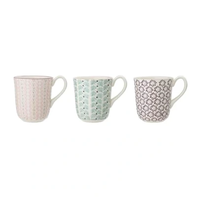 Imagen de Bloomingville Juego de 3 tazas Maya, color rosa, verde y lila