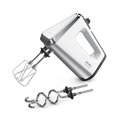 Imagen de Krups GN9101 3 Mix 9000 Batidora de mano (750 W, potente, regulador velocidad, modo turbo, función pulso, mango ergonómico, cable largo, incluye batidor y gancho para amasar)