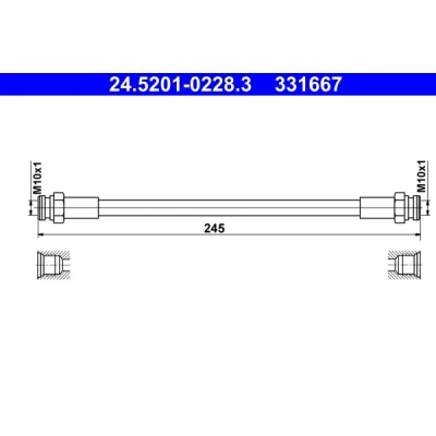 Imagen de ATE 24.5201 0228.3 Latiguillos de Freno 245 OPEL: Corsa D Hatchback