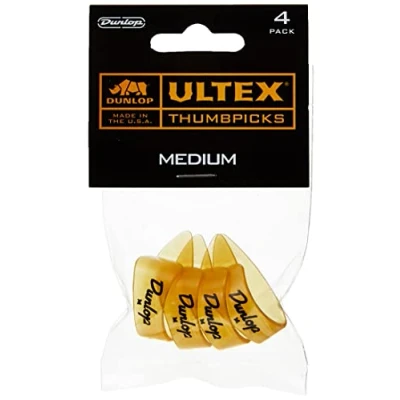 Imagen de JIM DUNLOP Púas Pulgares medium Saco de 12 Medium, Amarillo