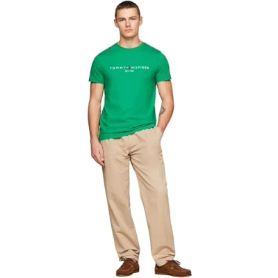 Imagen de Tommy Hilfiger LOGO TEE Camiseta estampada, Hombre, Talla: Small, Olympic green
