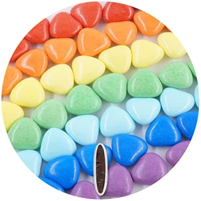 Imagen de EinsSein 1kg Corazones de Chocolate boda bautizo mezcla Arco iris brillante corazon bombones para comunión decoración mesa wedding favours paladillas chocolate, regalos invitados