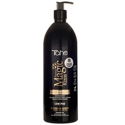 Imagen de Tahe Magic Rizos Champú Hidratante Low Poo para cabellos rizados y ondulados, apto Método Curly (1 l (Paquete de 1))